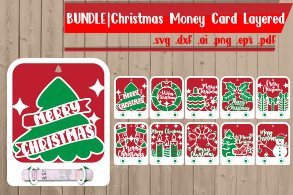 Download Christmas Money Card Layered Bundle - Card Collection