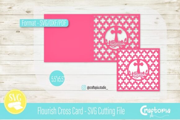 Download Flourish Cross Card – SVG Cutting File - Card Collection