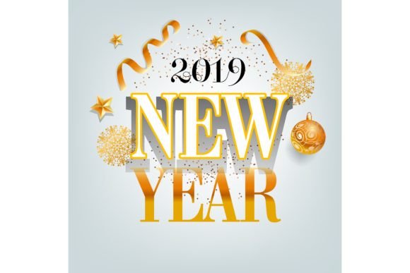 Download New Year Greeting Card Design. Gold Star - Card Collection