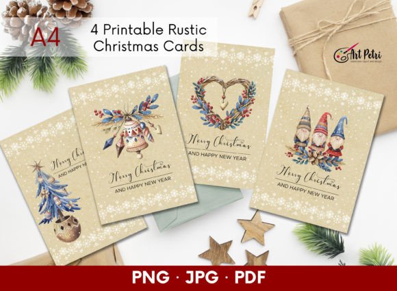 Download Rustic Christmas Cards, Printable Design - Card Collection