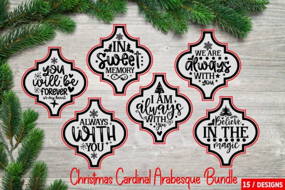 Download Christmas Cardinal Arabesque Tile SVG Bu - Card Collection