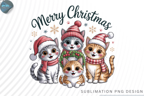 Download Funny Christmas Cats Sublimation PNG Des - Sub Collection