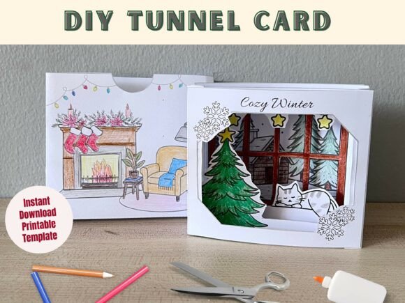 Download Cozy Winter Christmas Tunnel Card - Card Collection