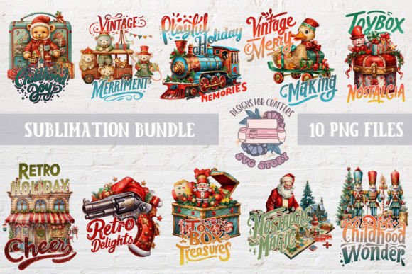 Download Retro Christmas Bundle PNG Sublimation - Retro christmas bundle Collection