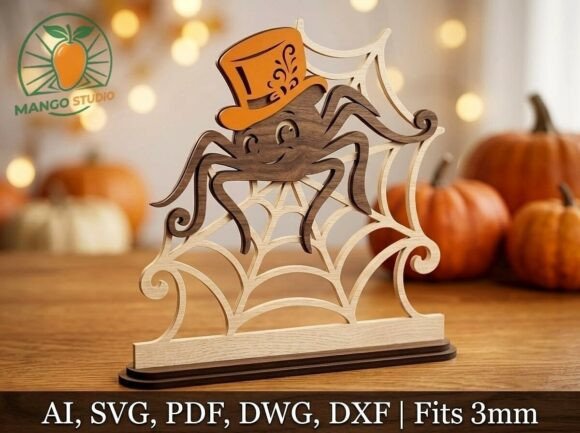 Download 3D Halloween Spider Stand Laser Cut File - Halloween Collection