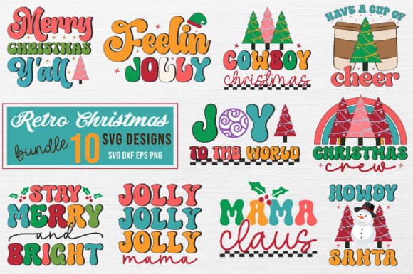 Download Retro Christmas Bundle,Svg Bundle - Retro christmas bundle Collection