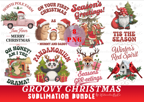 Download Retro Christmas Bundle PNG Clipart - Retro christmas bundle Collection