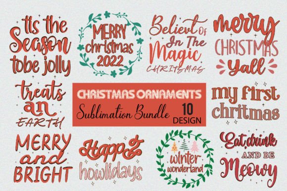 Download Christmas Ornaments Sublimation Bundle - Sub Collection