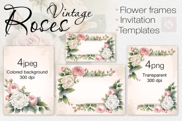 Download Flower Cards, Print Templates PNG, JPEG - Card Collection