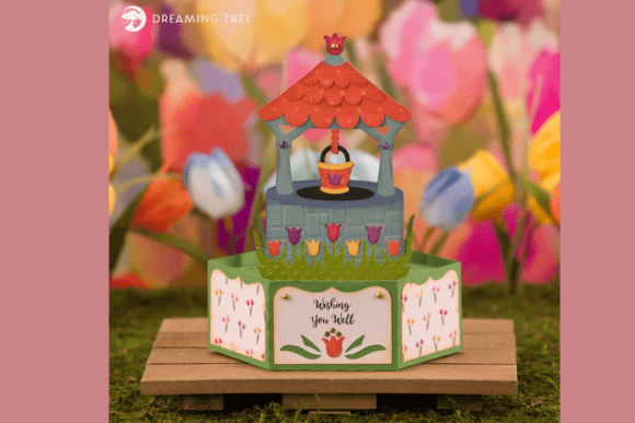 Download Wishing Well Pop Up Card SVG - Card Collection
