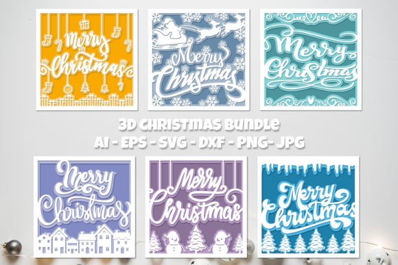 Download Christmas Cards Bundle SVG - Card Collection