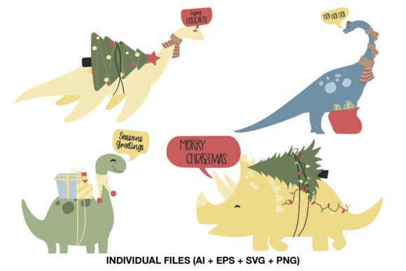Download Christmas Dinosaur Card Clipart - Card Collection