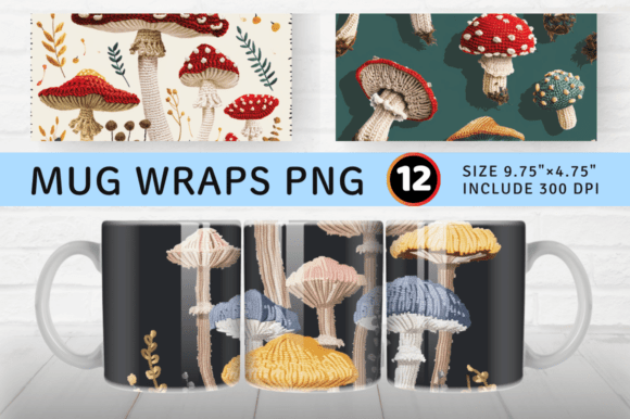 Download Crochet Mushroom Embroidery Mug Wrap Sub - Sub Collection