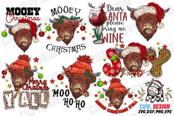 Download Cow Christmas Bundle SVG Sublimation - Sub Collection