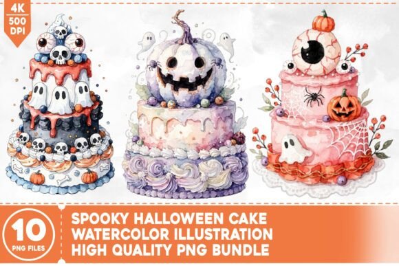 Download Spooky Halloween Cake Illustration - Halloween Collection