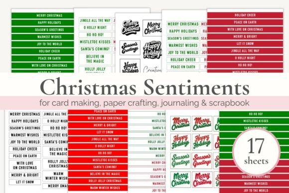 Download Printable Sentiments for Christmas Cards - Card Collection