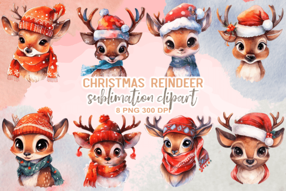 Download Christmas Reindeer Sublimation Clipart - Sub Collection