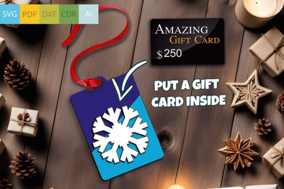 Download Christmas Snowflake Gift Card Money SVG - Card Collection