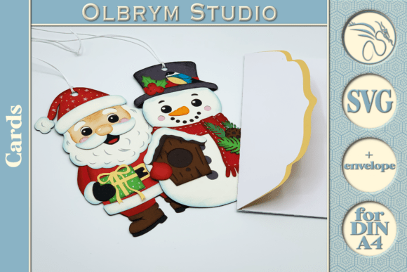 Download Santa &amp; Snowman Christmas Card SVG - Card Collection